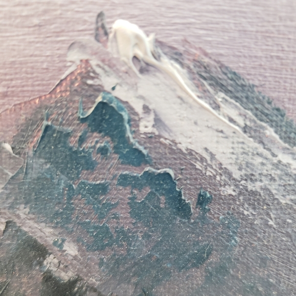 Original Handmade Oil Large Scenic Moutain Range Painting by CEO - Picture 6 of 9